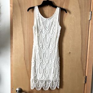 Cream Pearl & Sequence Dress